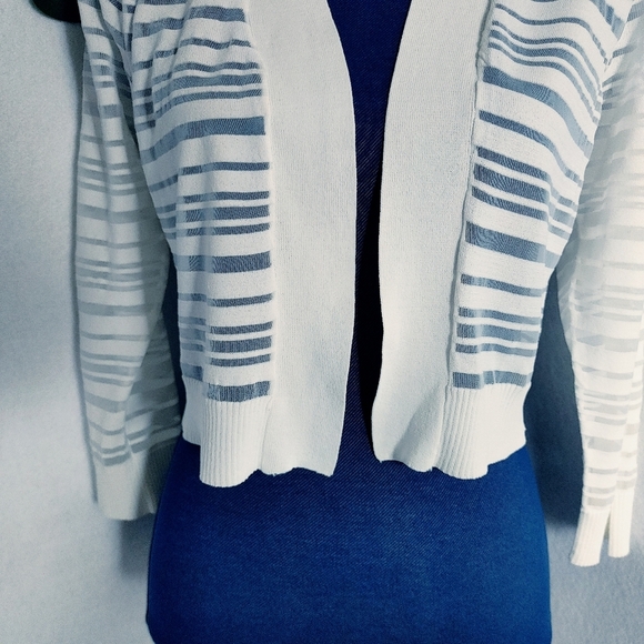 Calvin Klein Crop Sheer Sweater Cardigan - Picture 7 of 7